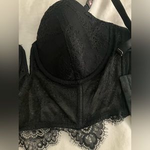 Victorias secret lace bustier corset bra lightly lined